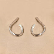 925 Silver U-Shaped Diamond Earrings