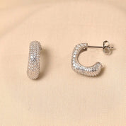 925 Silver Diamond Cuff Earrings
