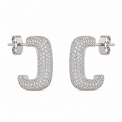 925 Silver Diamond Cuff Earrings