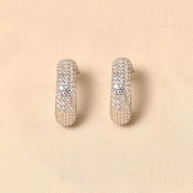 925 Silver Diamond Cuff Earrings