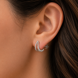 925 Sterling Silver Robin Diamond Earrings