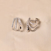 925 Silver Sriti Diamond Cuff Earrings