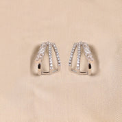 925 Silver Sriti Diamond Cuff Earrings