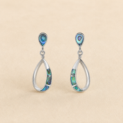 925 Silver Shell Drop Earrings - Black