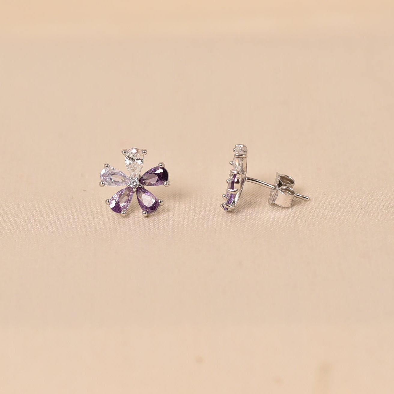 Rainbow Petal Earring - Purple