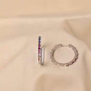 925 Silver Rainbow Radiance Hoops