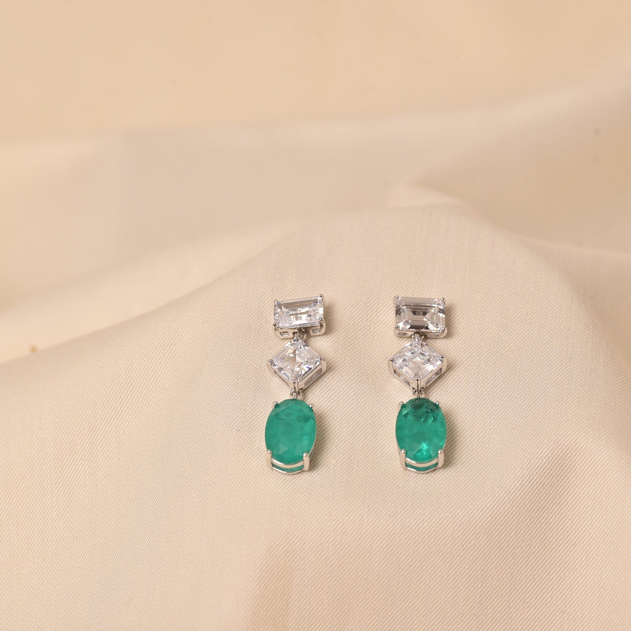 Emerald Symphony Drop Earrings