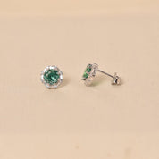 925 Silver Bubble Studs - Green