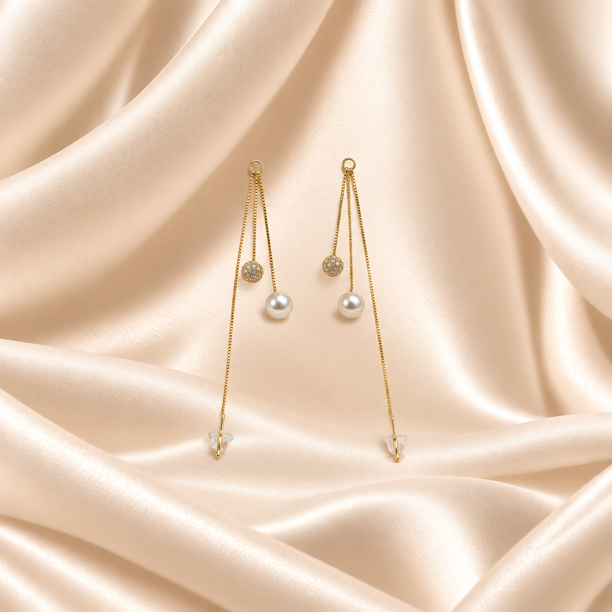 Dual Drop Pearl Chain Threaders