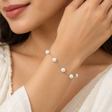 Silver Stylish Pearl Bracelet