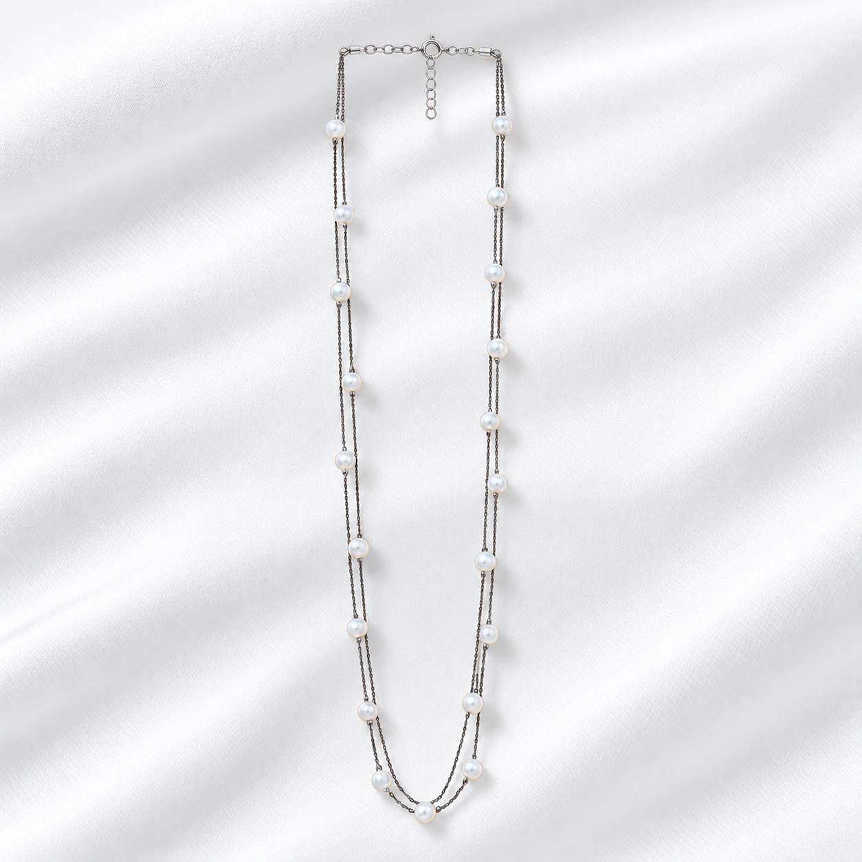 2 Stringed Small pearl necklace