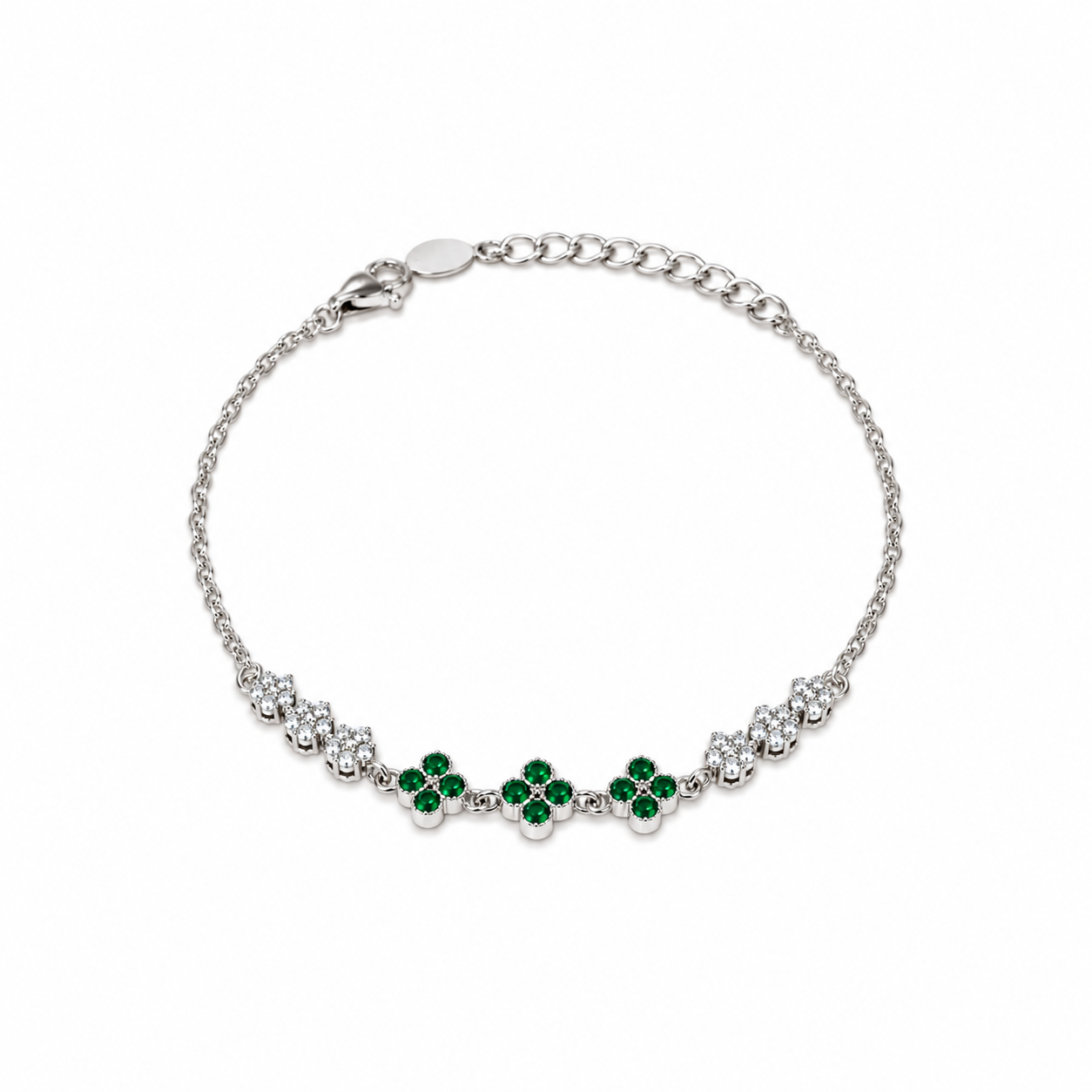 925 Silver Tiya Bracelet - Green