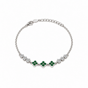 925 Silver Tiya Bracelet - Green