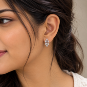 925 Silver Prisha Diamond Hoop Earrings