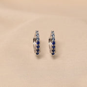925 Sterling silver  Blue Hoops Fine Earrings for Elegant - Elyta
