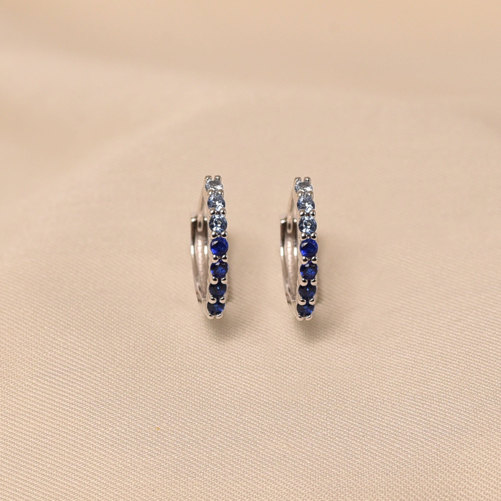 925 Sterling silver  Blue Hoops Fine Earrings for Elegant - Elyta