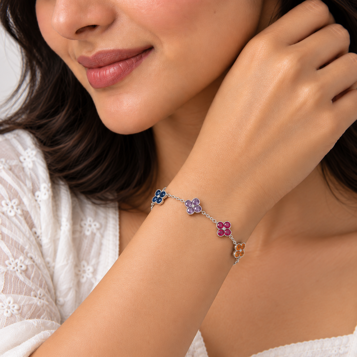 5-Dot Diamond Bracelet - Colourful