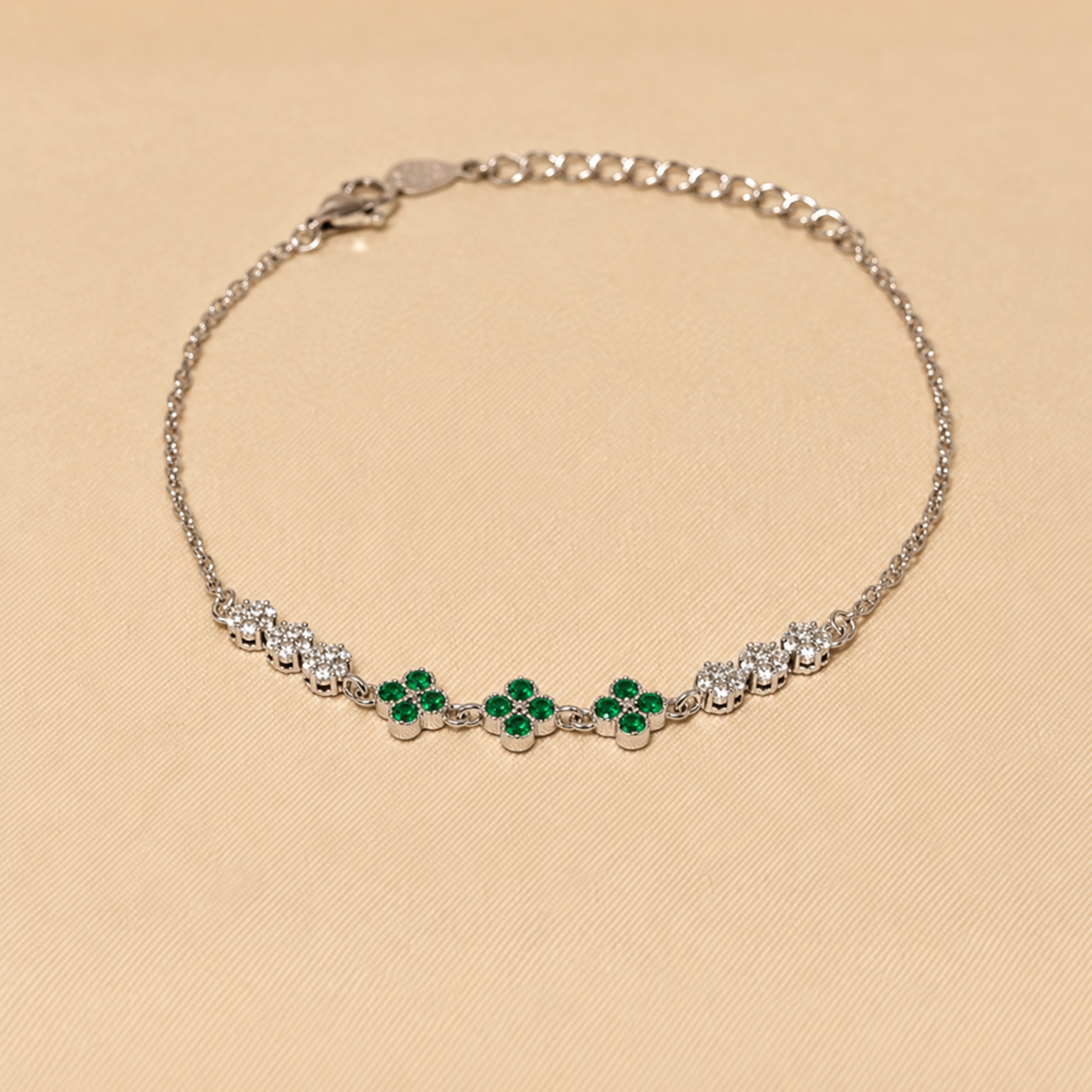 925 Silver Tiya Bracelet - Green