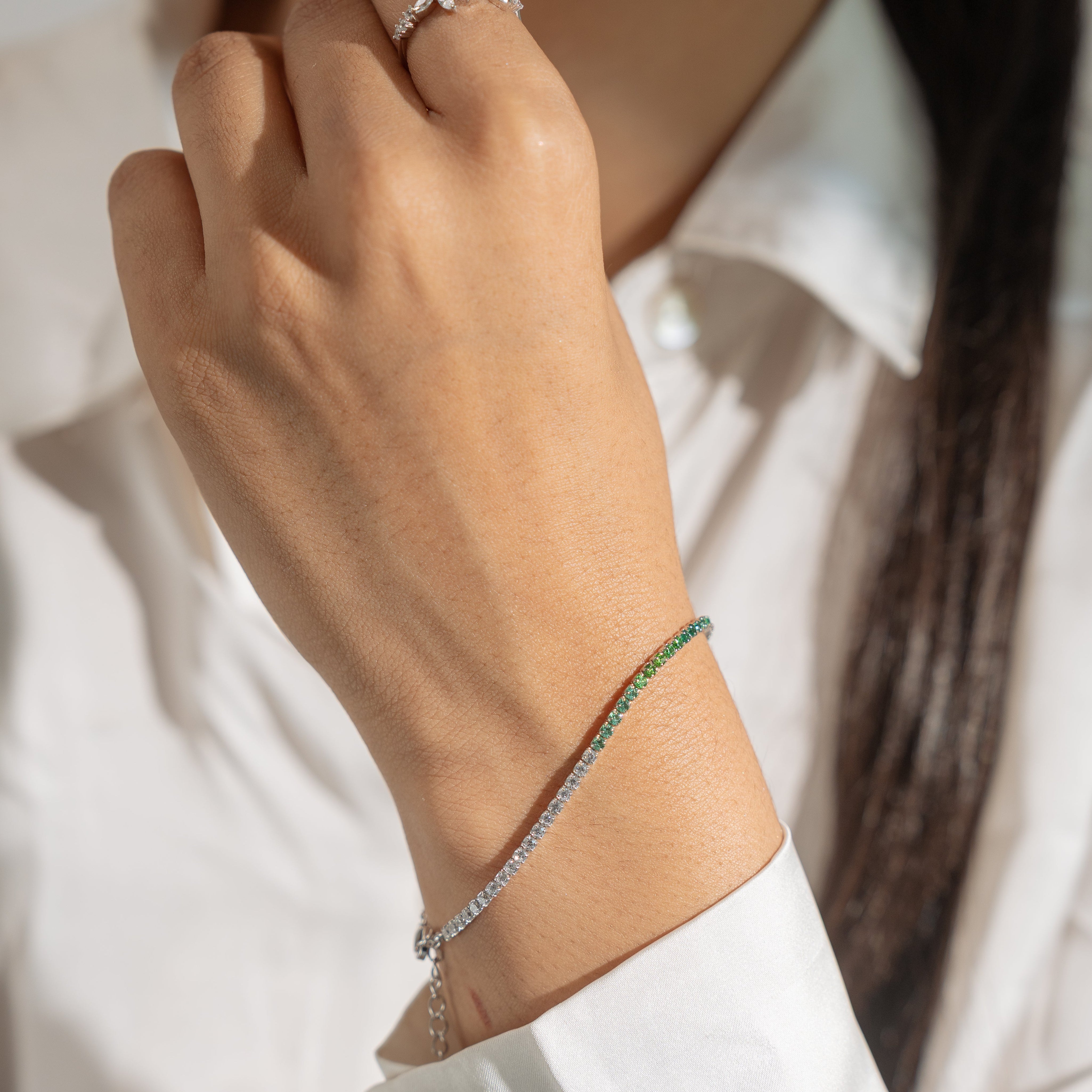 Hand crafted Silver Sleek office wear bracelet -Elyta