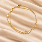 Double Layer Teardrop Station Bracelet