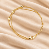 Double Layer Teardrop Station Bracelet