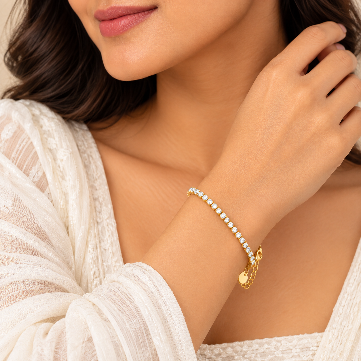 Sparkling CZ Crystal Tennis Bracelet