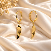 Whisper Feather Charm Hoop Earrings