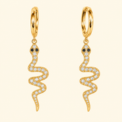 Golden Snake Charm Huggies