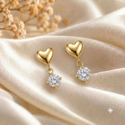Gold Heart Solitaire Drops