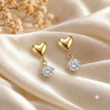 Gold Heart Solitaire Drops