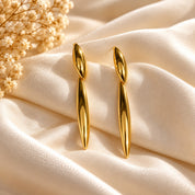 Sleek Tapered Curved Drop Earrings