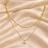 Layered Dainty CZ Sparkle Necklace