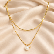 Gold Layered Pearl & CZ Necklace