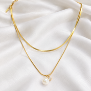 Gold Layered Pearl & CZ Necklace