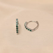handcrafted 925 Silver Luxury Green Hoops Party wear Earring - Elyta