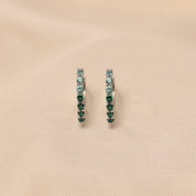  925 Silver Gradient Green Hoops Earring  -Elyta