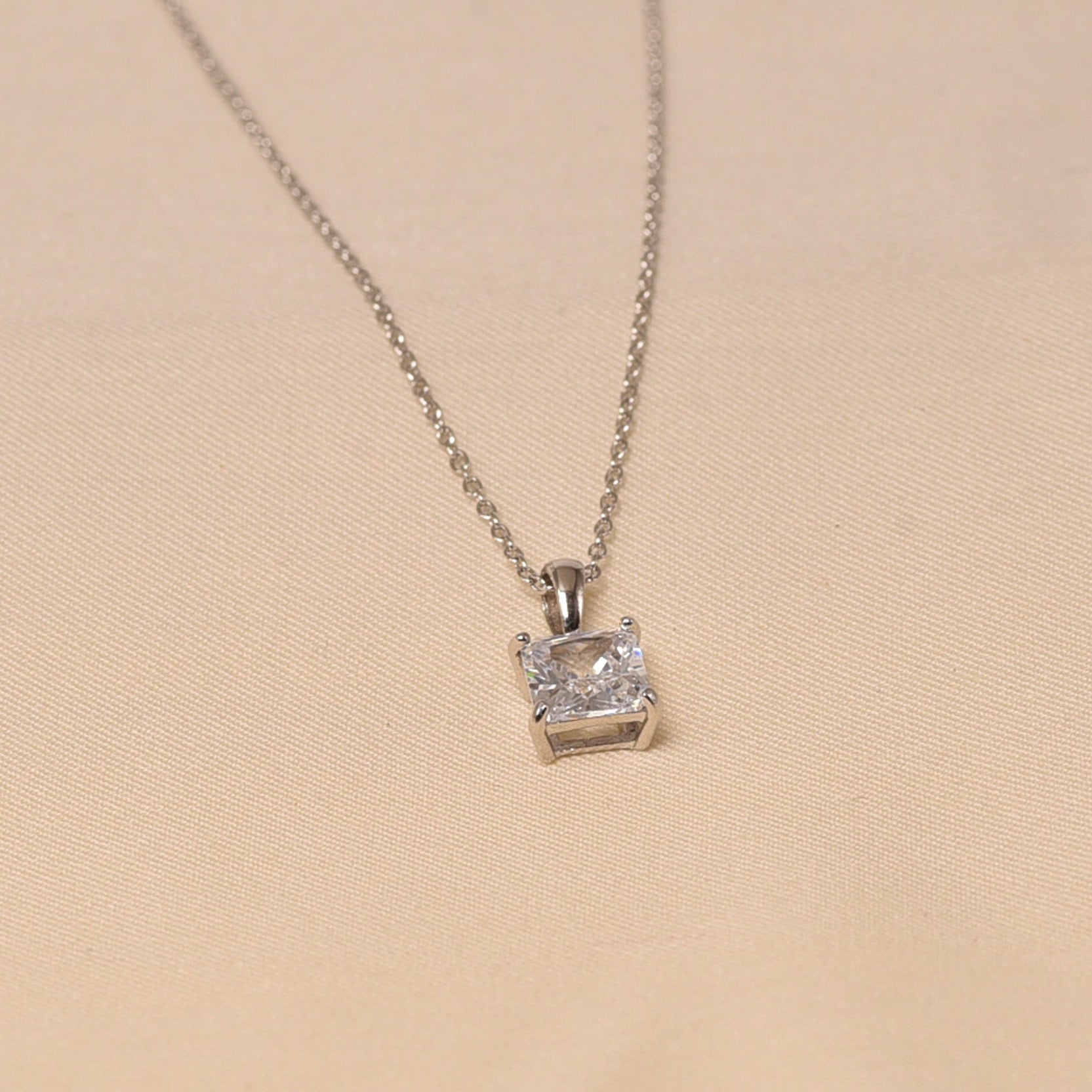 925 Sterling Silver  Cuboid Necklace - Elyta