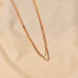 3-Line Necklace - 16" Rhodium + Rose Gold + Gold