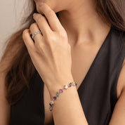 925 Silver Rainbow Stone Bracelet - Elyta