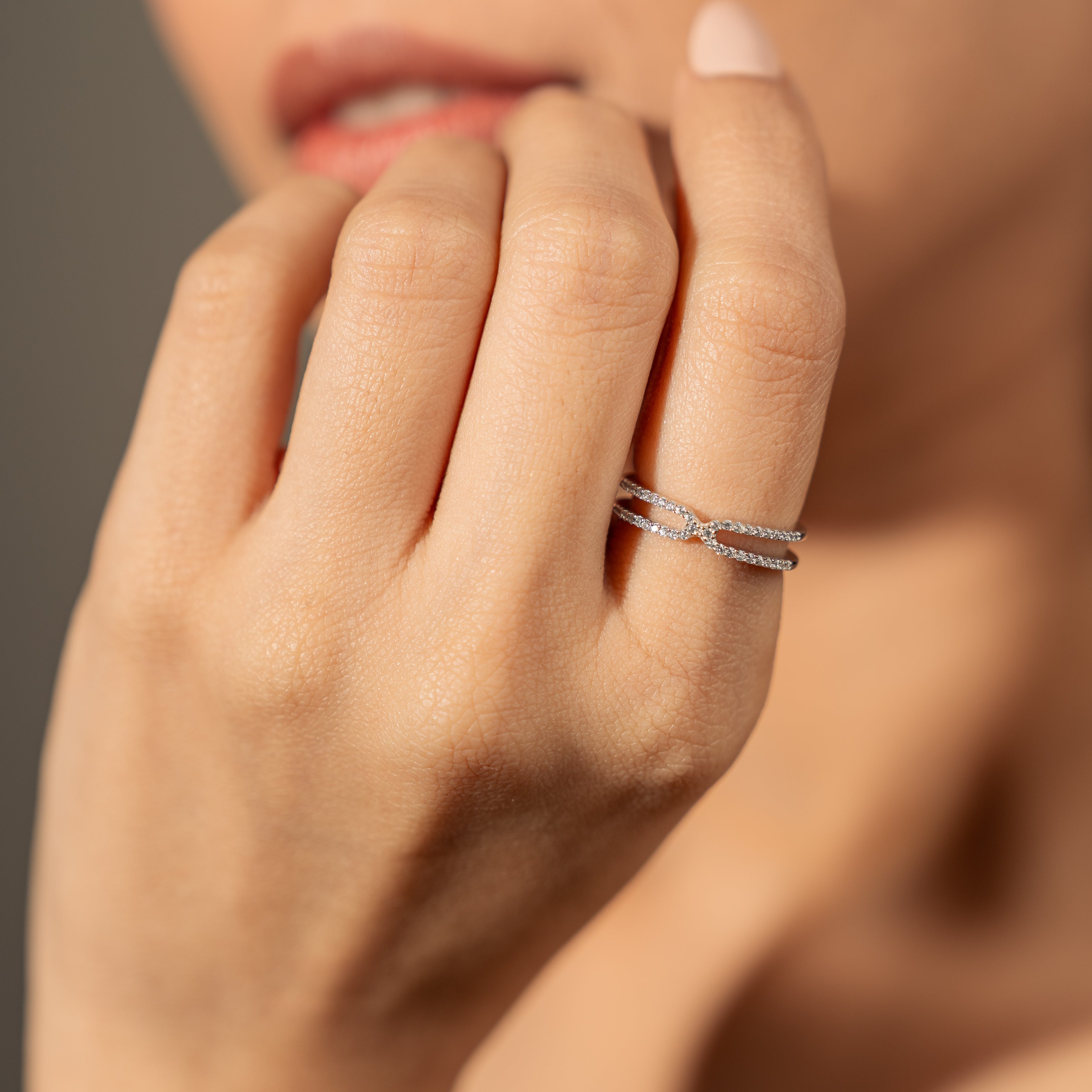 Affordable 925 Silver &Diamond Ring Gift for her