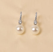 Handcrafted 925 Silver Hoops Pearl  Earring for women - Elyta