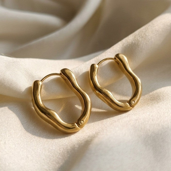 Molten Wave Huggie Hoops
