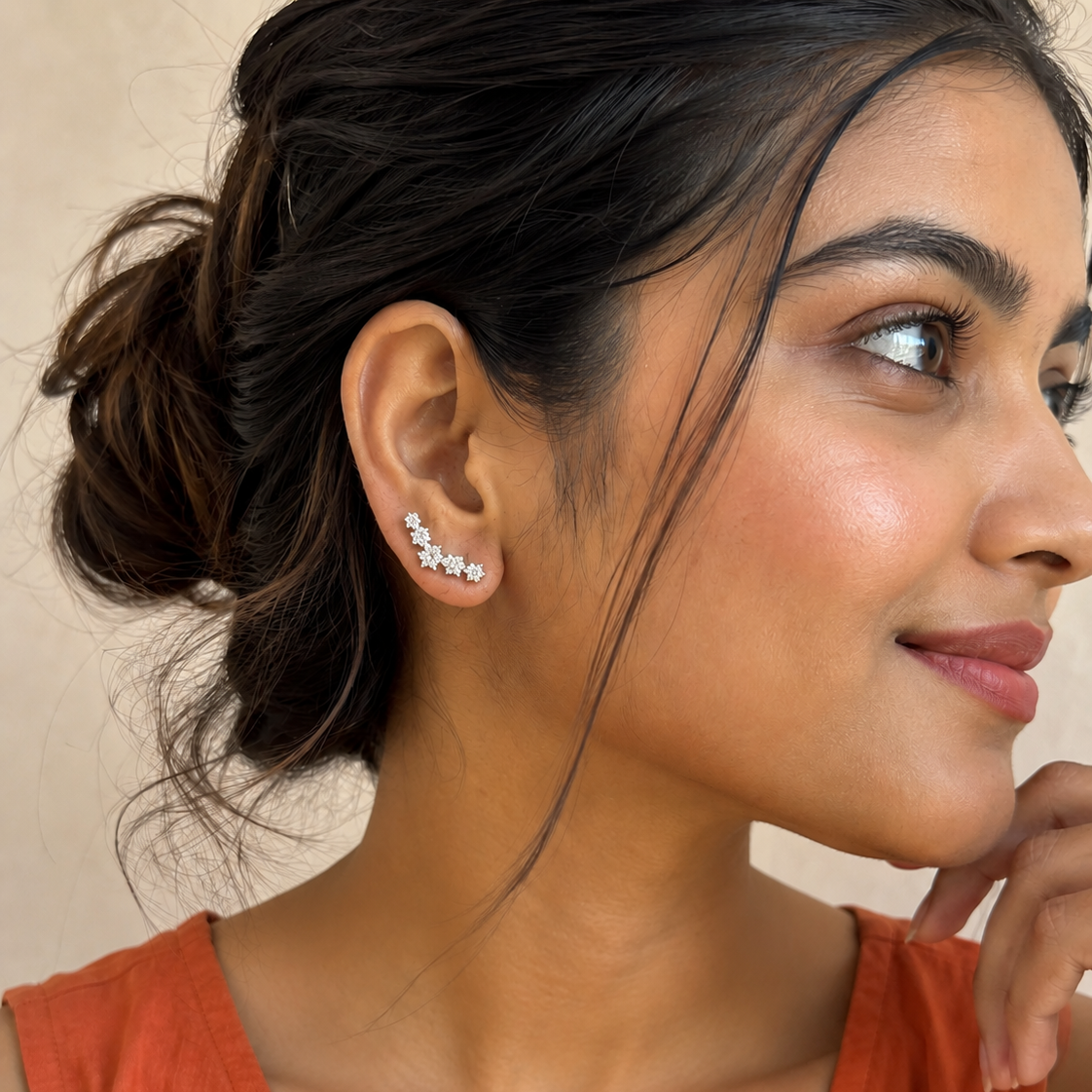 Diamond Like stone cuff Earring for Women