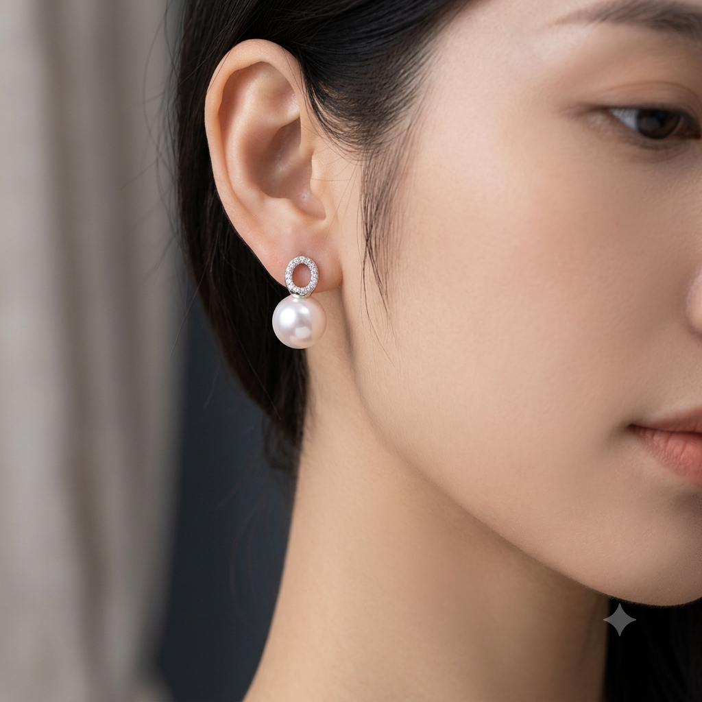 Pearl & Sparkle Drop Earrings