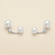 925 Silver Pearls Cuff Earrings