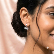 Double Slanted Drop Hoops