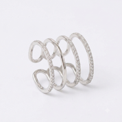 Sterling Silver Zircon Twist Ring