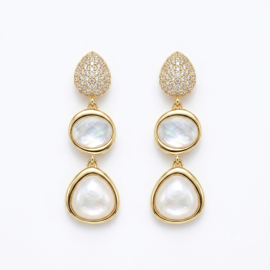 Drops Mop Diamond Earrings
