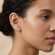 925 Silver Elara Five Stone Cuff Earring