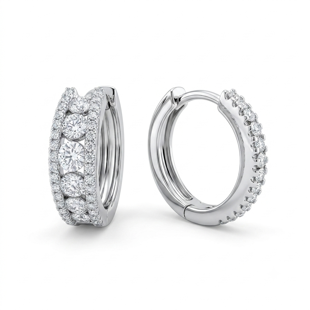 925 Sliver Sparkle Bloom Hoops